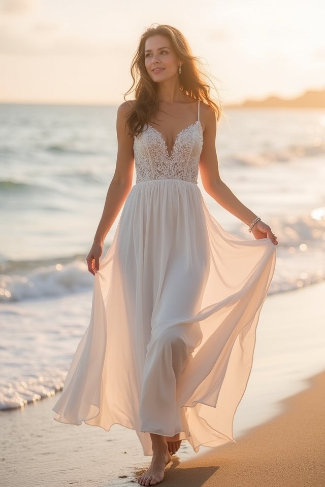 beach wedding princess dress