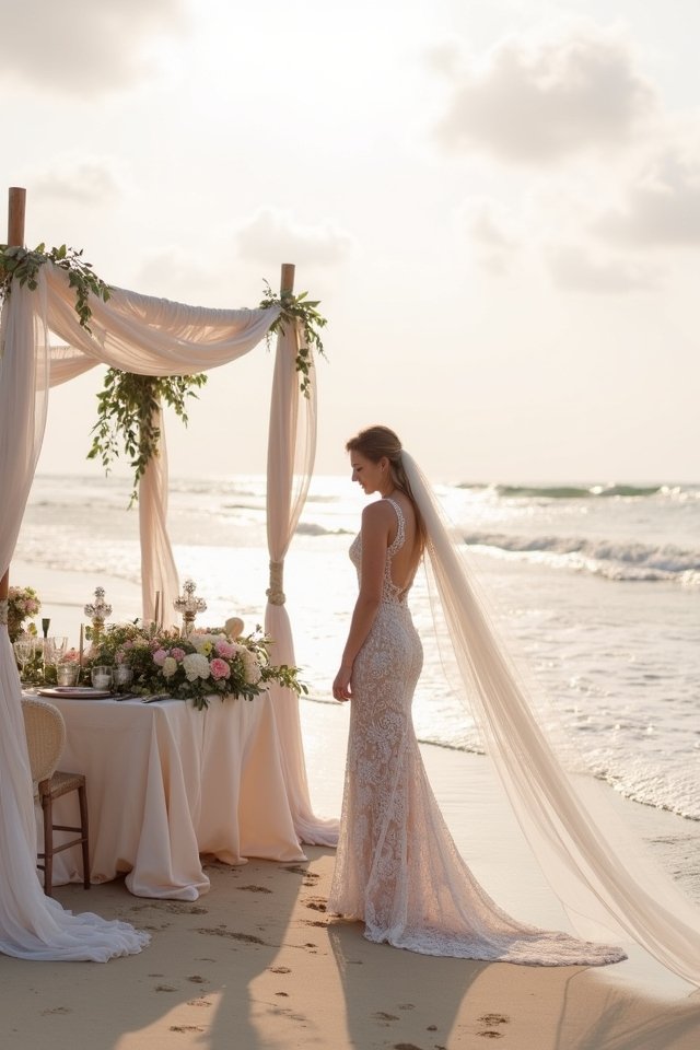 beachfront wedding with elegance