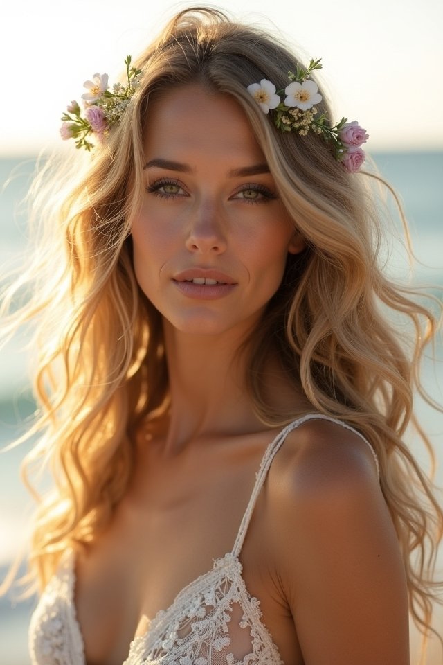 beachy textured curls hairstyle