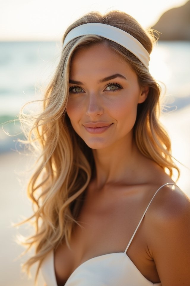 beachy waves satin headband