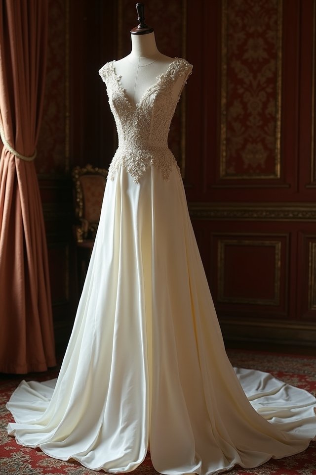 beaded illusion neckline elegance