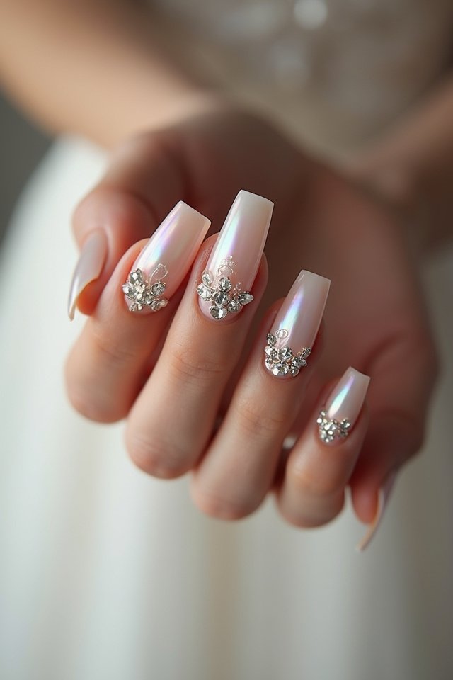 bejeweled bridal nail designs