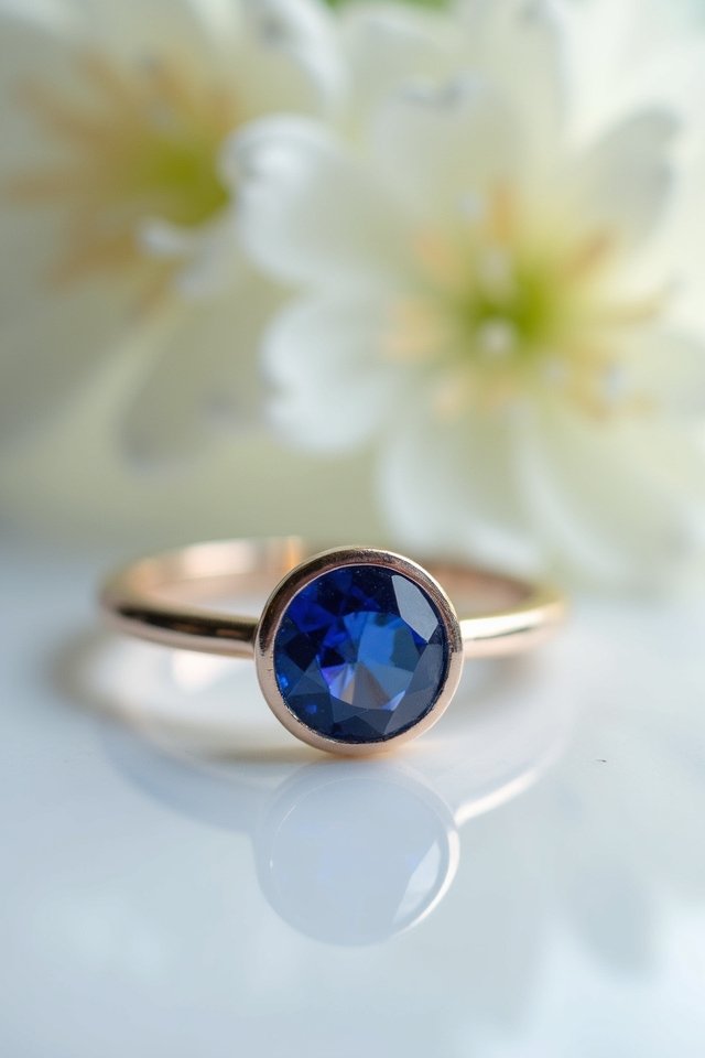 bezel set sapphire ring elegance
