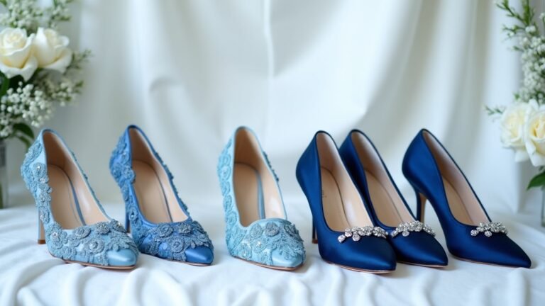blue bridal wedding shoes