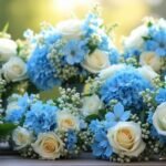 blue floral wedding bouquets