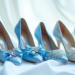 blue wedding heels selection