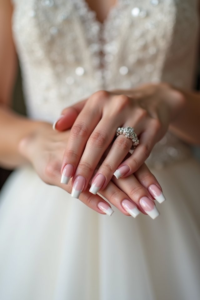 blush ivory ombre nails