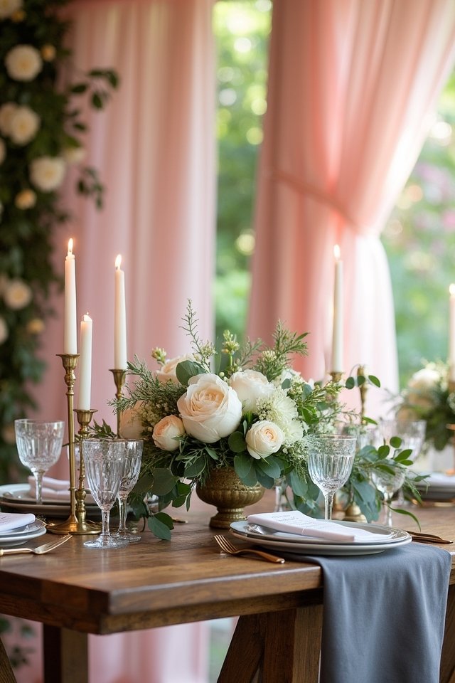blush pink and charcoal elegance