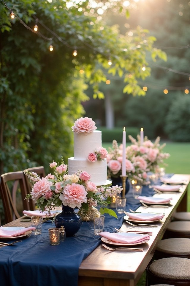 blush pink and navy elegance
