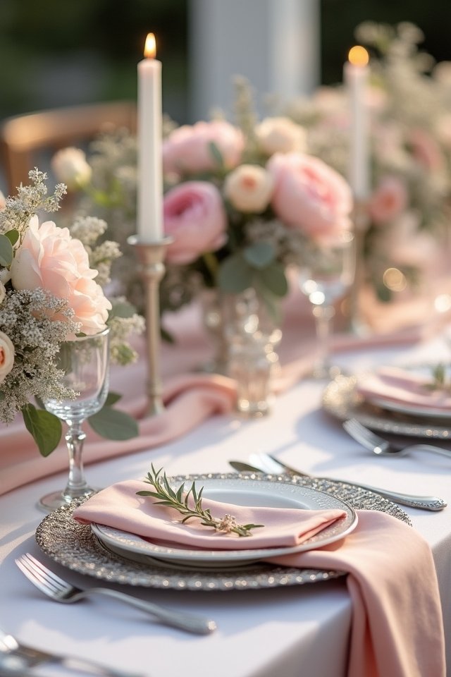 blush pink and silver elegance