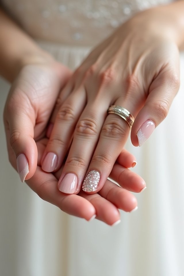 blush pink bridal nails