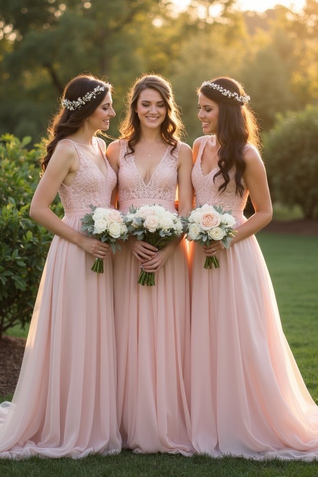 blush pink bridesmaid elegance