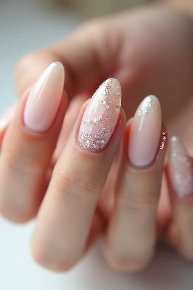 blush pink ivory ombre elegance