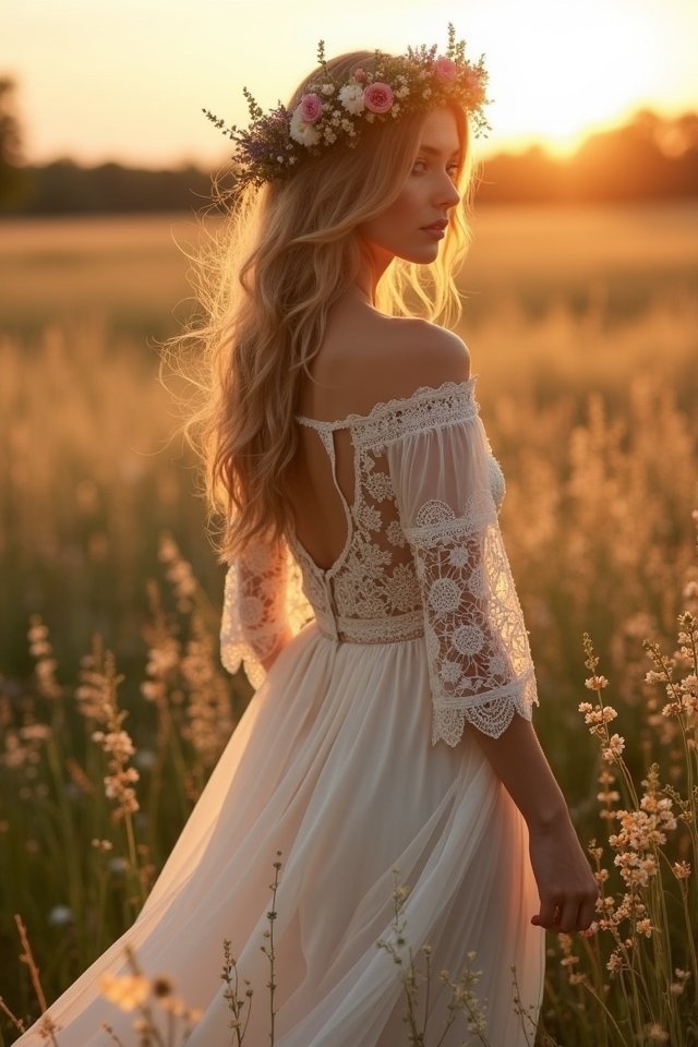 bohemian 1970s wedding style