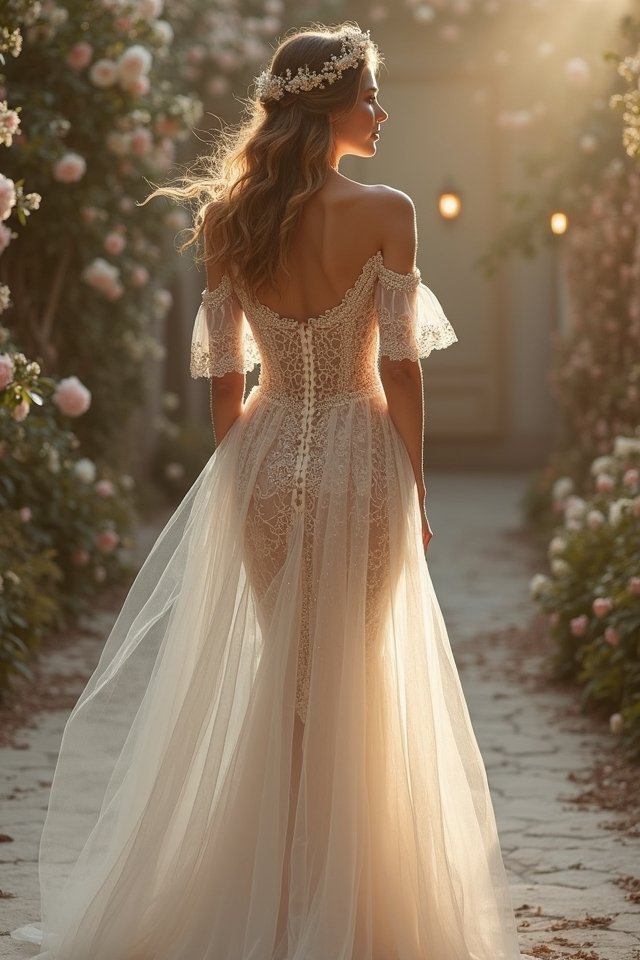 bohemian beaded wedding gown