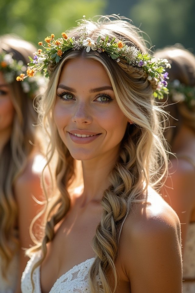 bohemian braided crown elegance