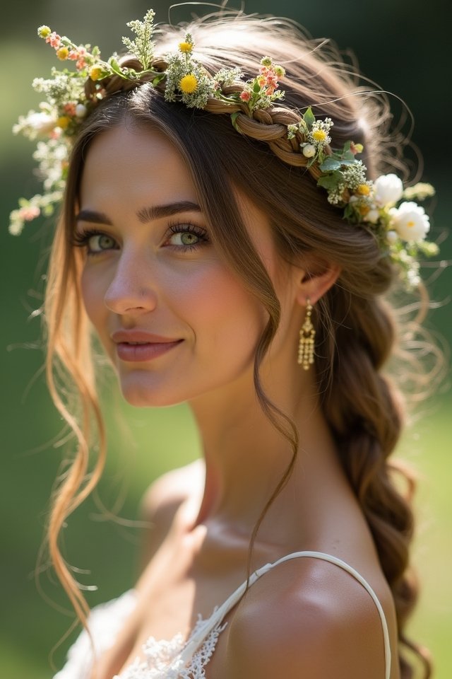 bohemian braided crown elegance