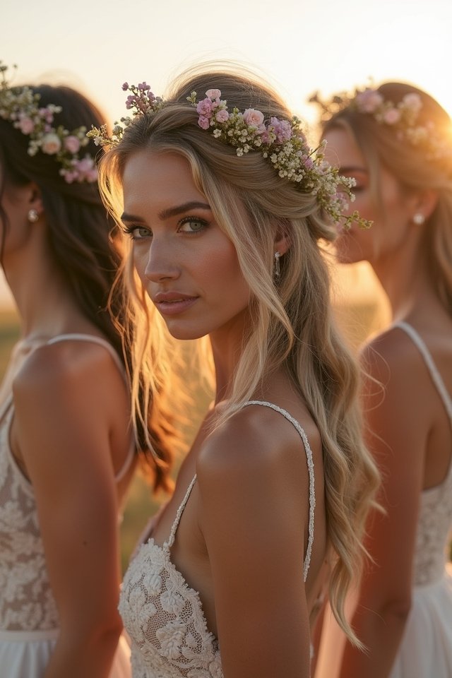 bohemian braided floral crown