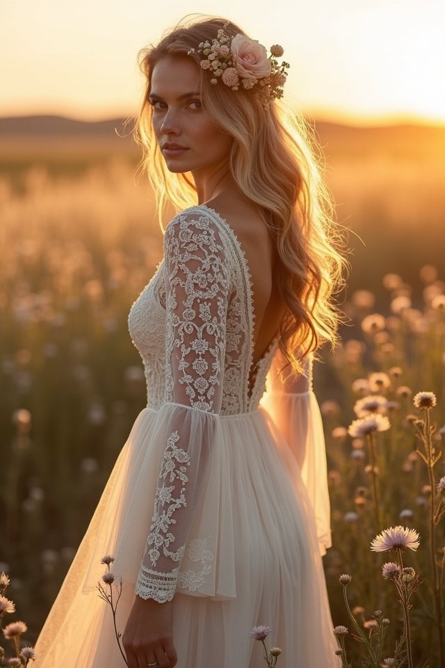 bohemian bridal dress elegance