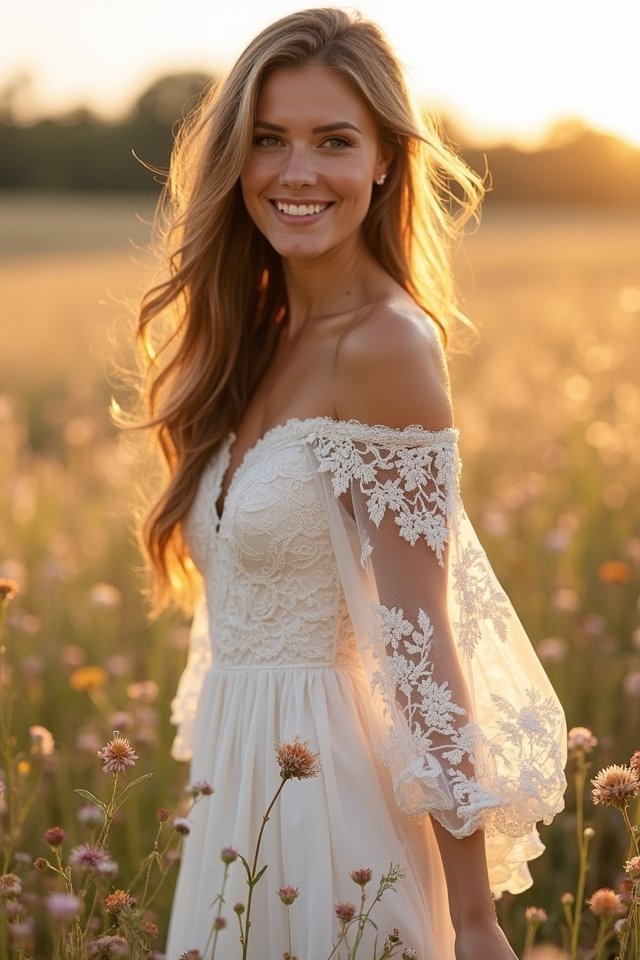 bohemian bridal gown elegance