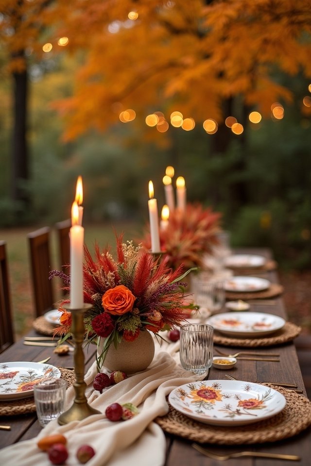 bohemian burnt orange tablescapes
