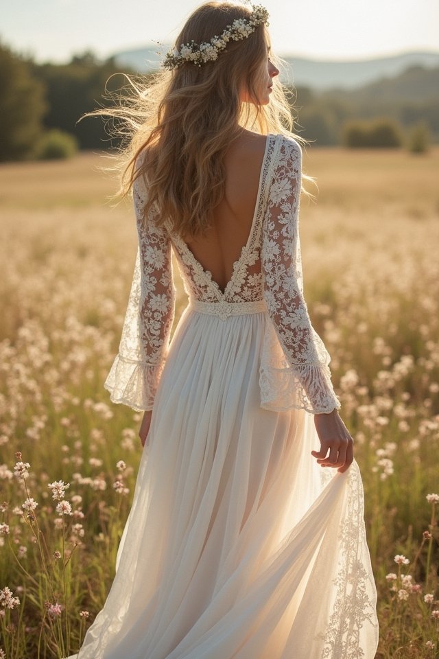 bohemian chic wrap gown