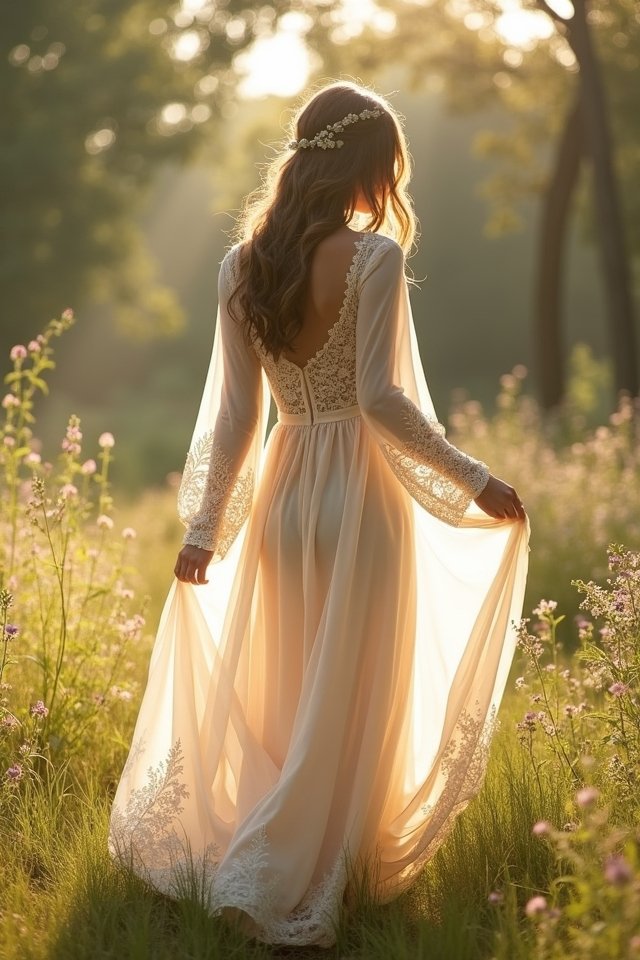 bohemian chiffon dress styling