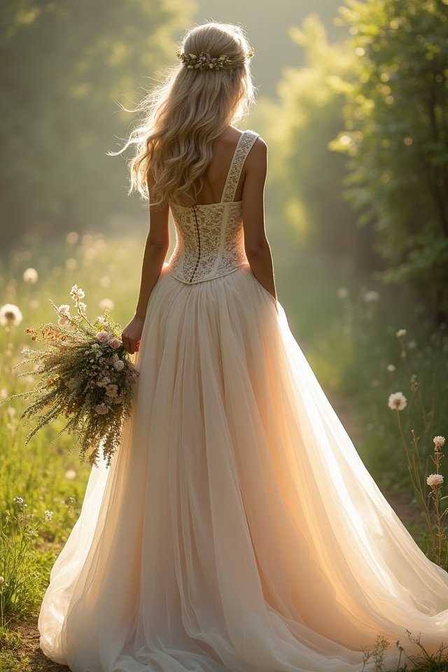 bohemian corset tulle elegance