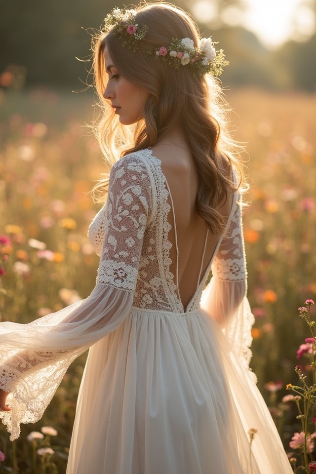 bohemian crochet wedding elegance
