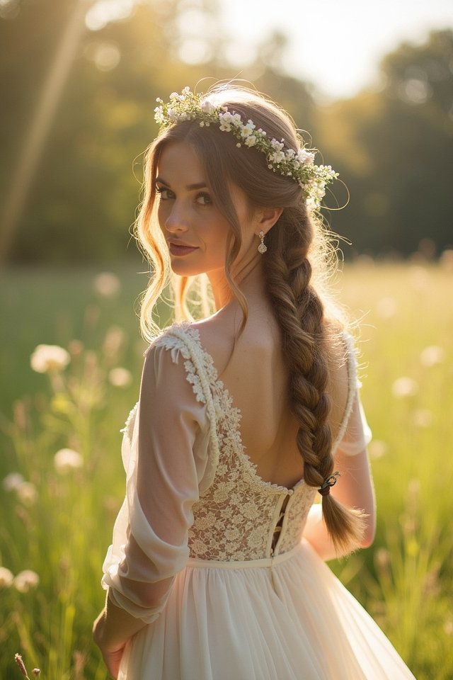bohemian crown braid elegance