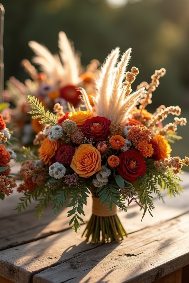 bohemian dried flower bouquet