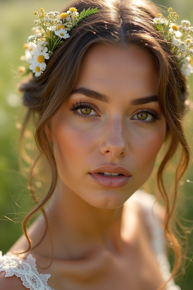 bohemian earthy wedding makeup