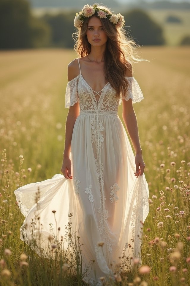 bohemian elegance outdoor wedding