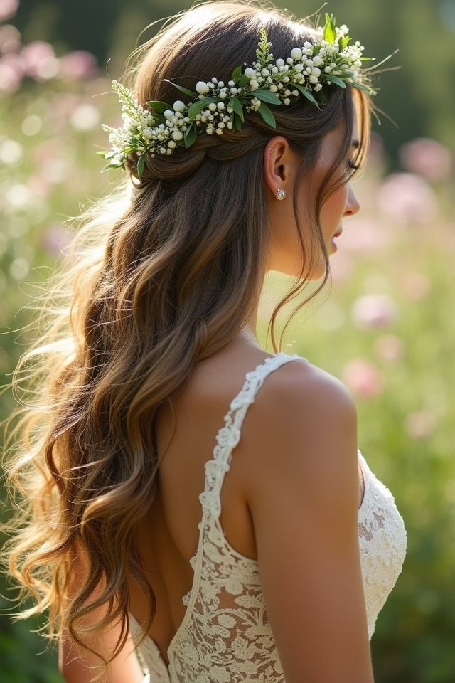 bohemian floral crown hairstyle
