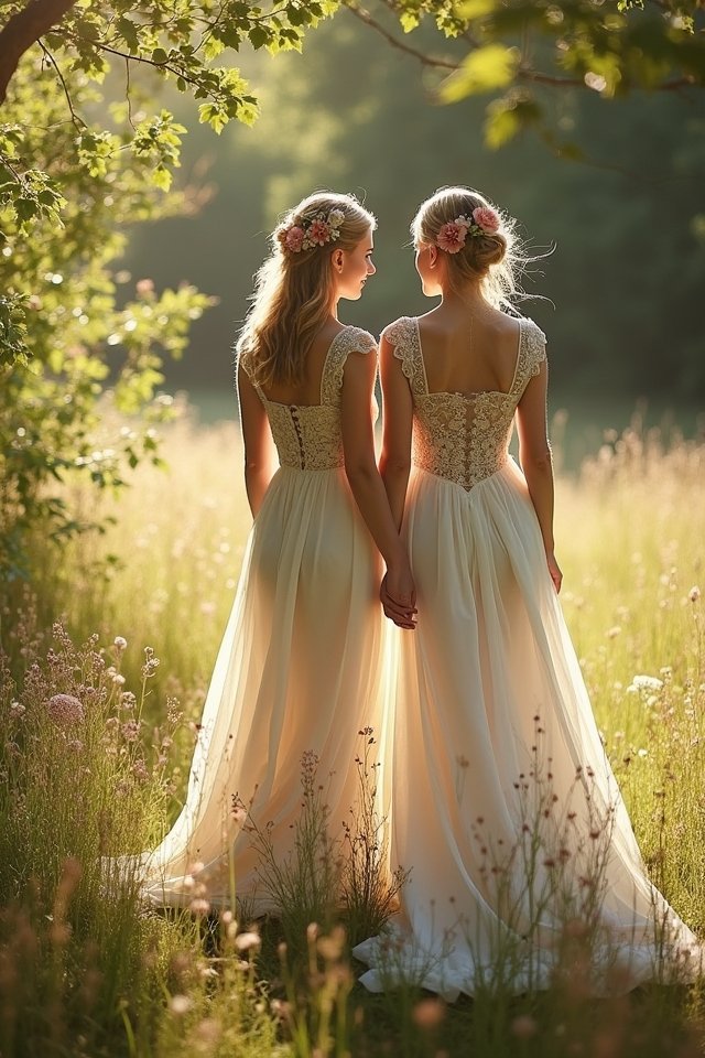 bohemian floral wedding attire