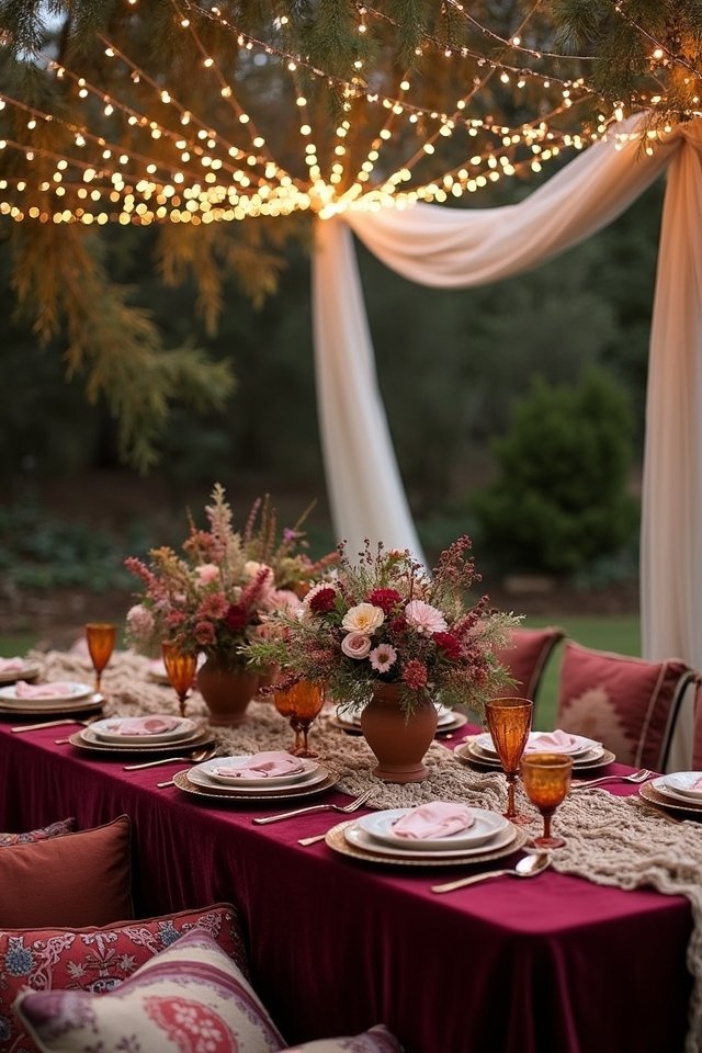bohemian inspired wedding textiles
