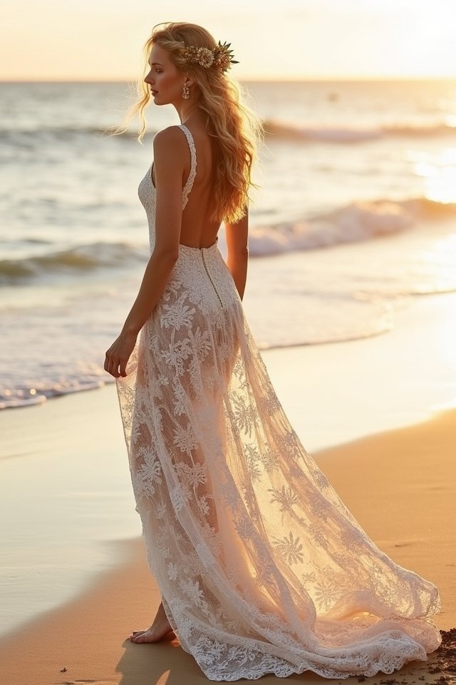bohemian lace beach elegance