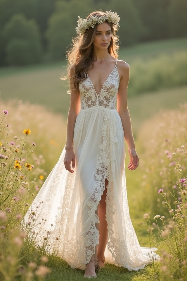 bohemian lace bridal elegance