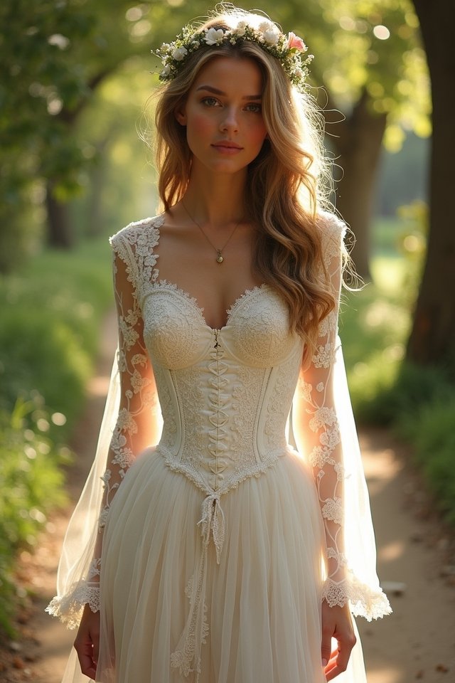 bohemian lace corset dress