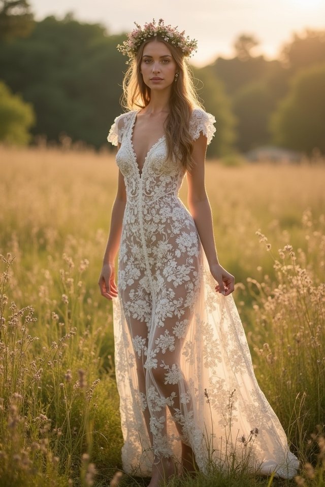 bohemian lace wedding elegance