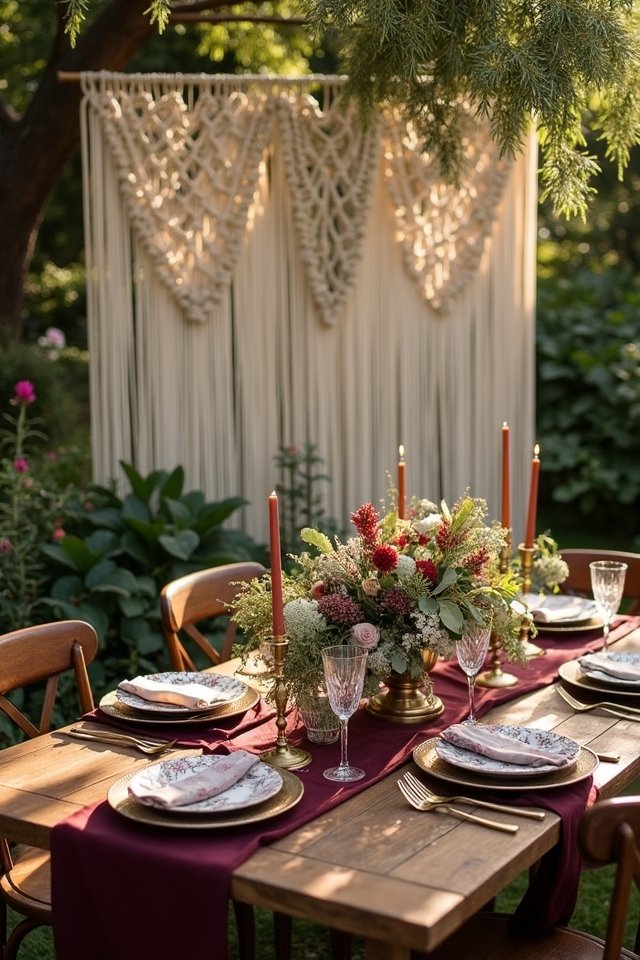 bohemian macrame wedding decor