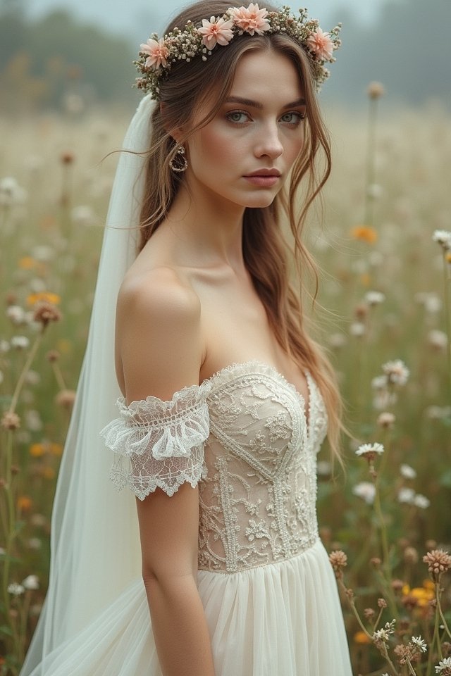 bohemian off shoulder elegance