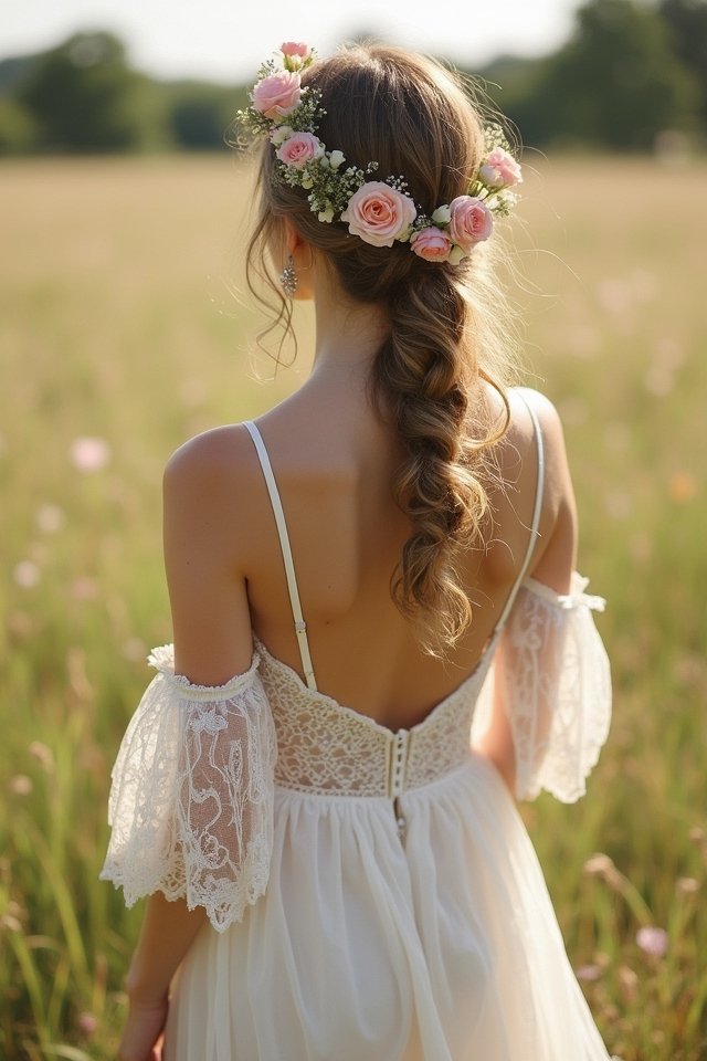 bohemian off shoulder gown