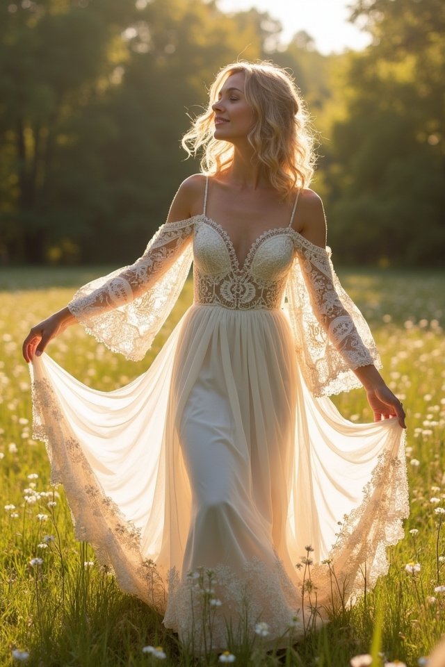 bohemian off the shoulder elegance