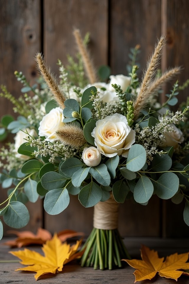 bohemian sage green bouquets