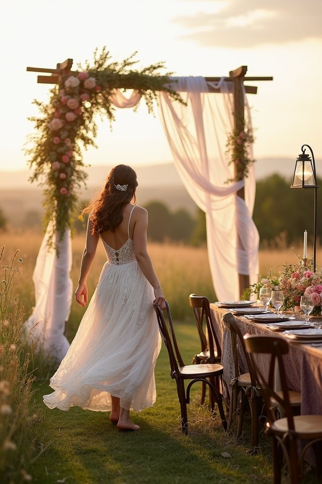bohemian wedding charm and warmth