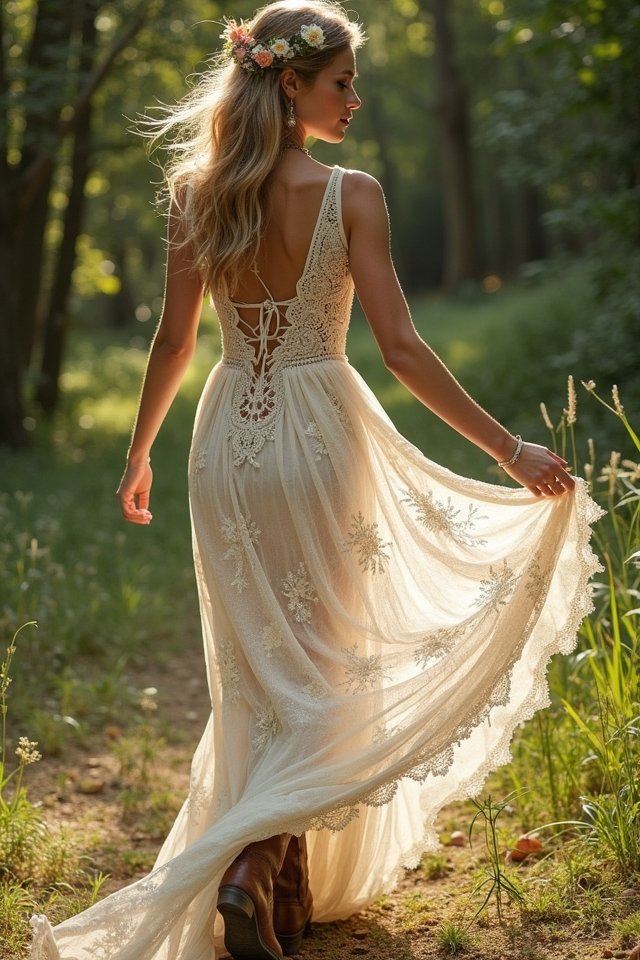 bohemian wedding dress uniqueness