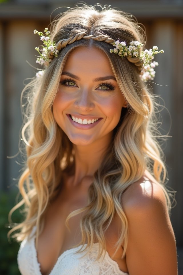 boho braided crown elegance