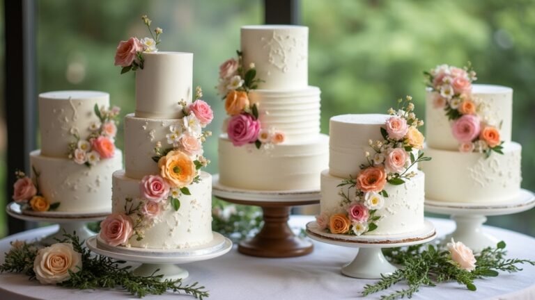 boho floral wedding cakes