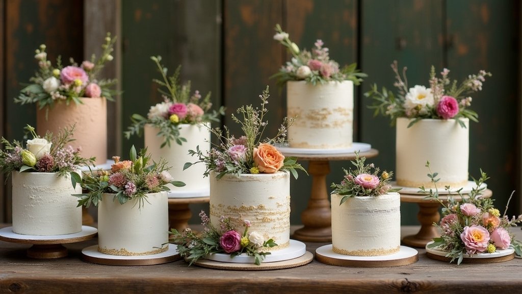 boho rustic wedding cakes